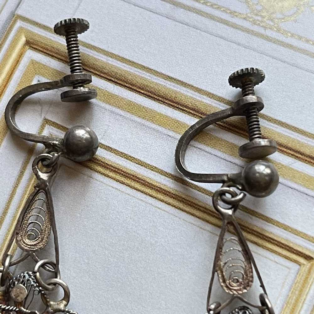 Vintage Vintage Victorian Boho Style Filigree Ear… - image 8