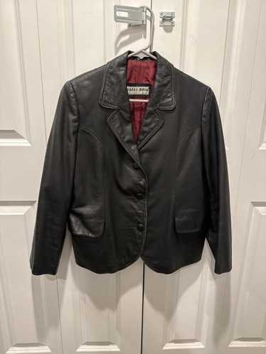 Vintage Black Leather Blazer