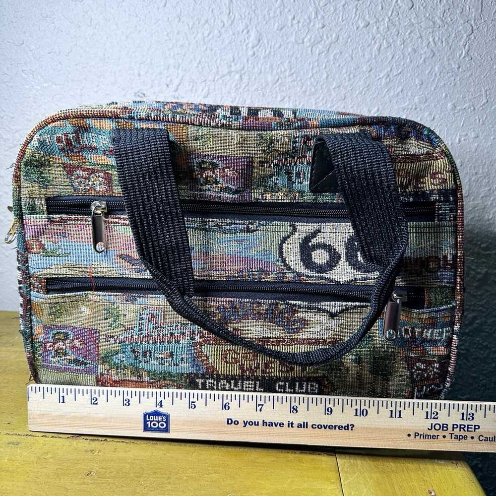 vintage route 66 tapestry travel overnight bag - image 5