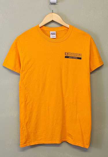 Vintage Davenport University T Shirt Yellow Short 