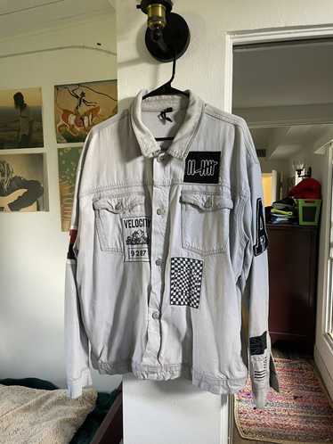Streetwear White Jean Jacket with patches - image 1