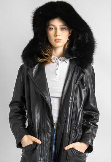 80s Vintage Vtg Gianni Versace Leather Lined Coat 