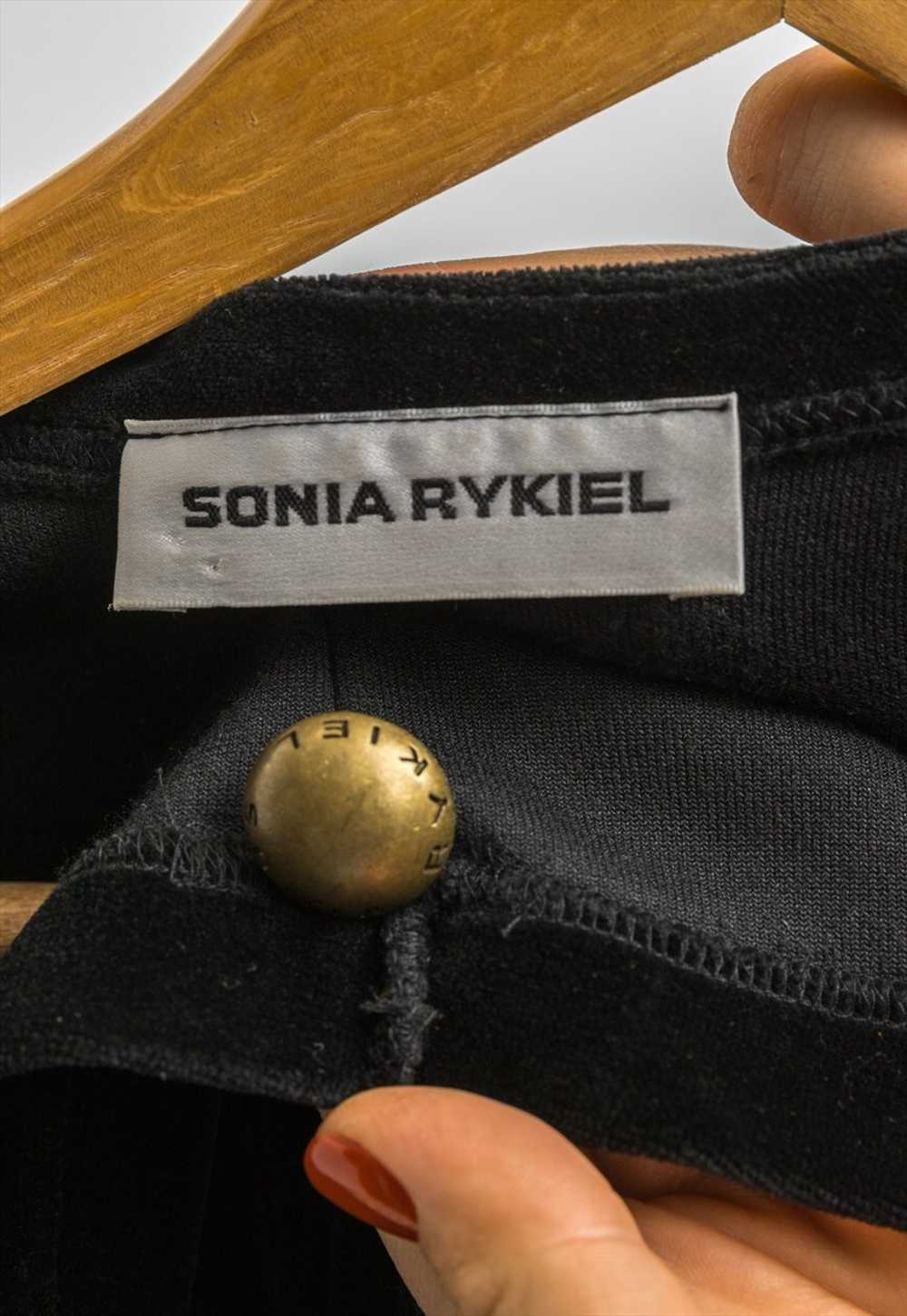 Sonia Rykiel Paris Black Velvet Long Cardigan 5907 - image 5