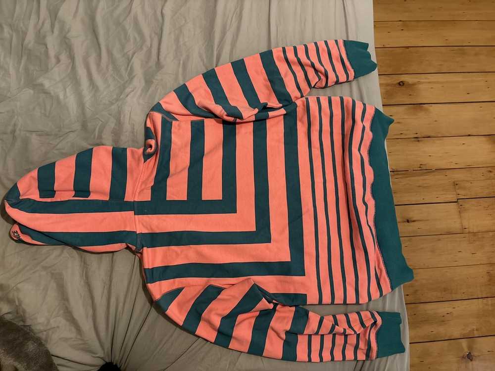 Palace Palace Anglo stripe hoodie pink/green - image 2