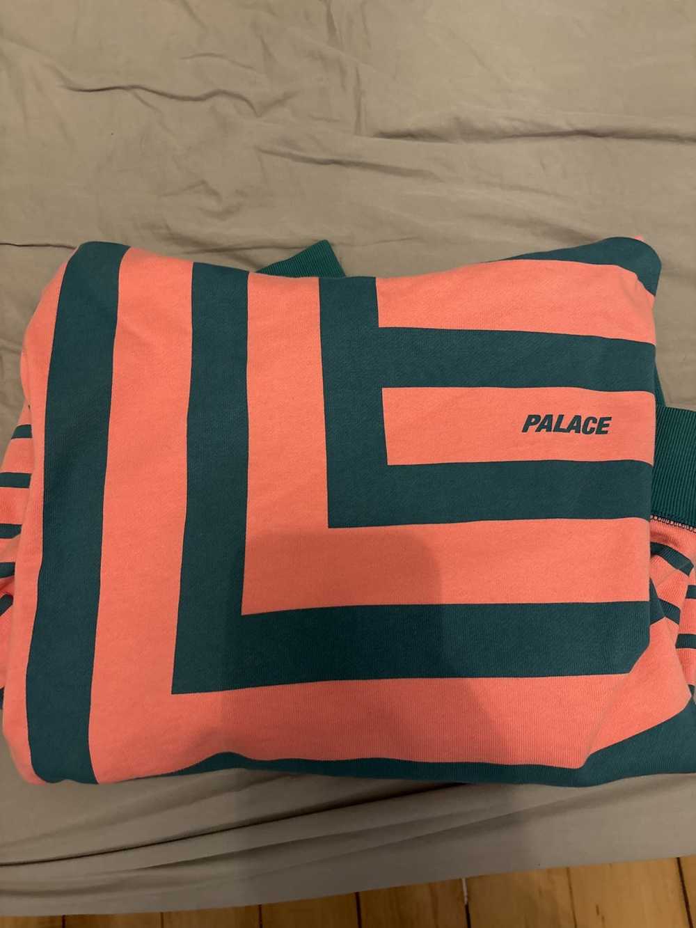 Palace Palace Anglo stripe hoodie pink/green - image 7