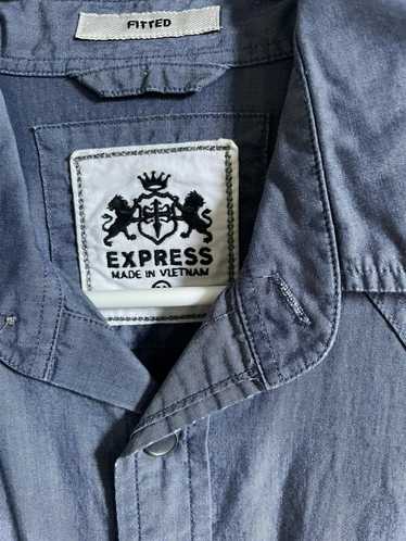Express Blue Express Button-Up