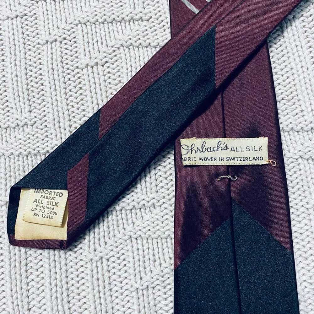 Vintage Vintage Ohrbach's maroon abstract silk tie - image 3