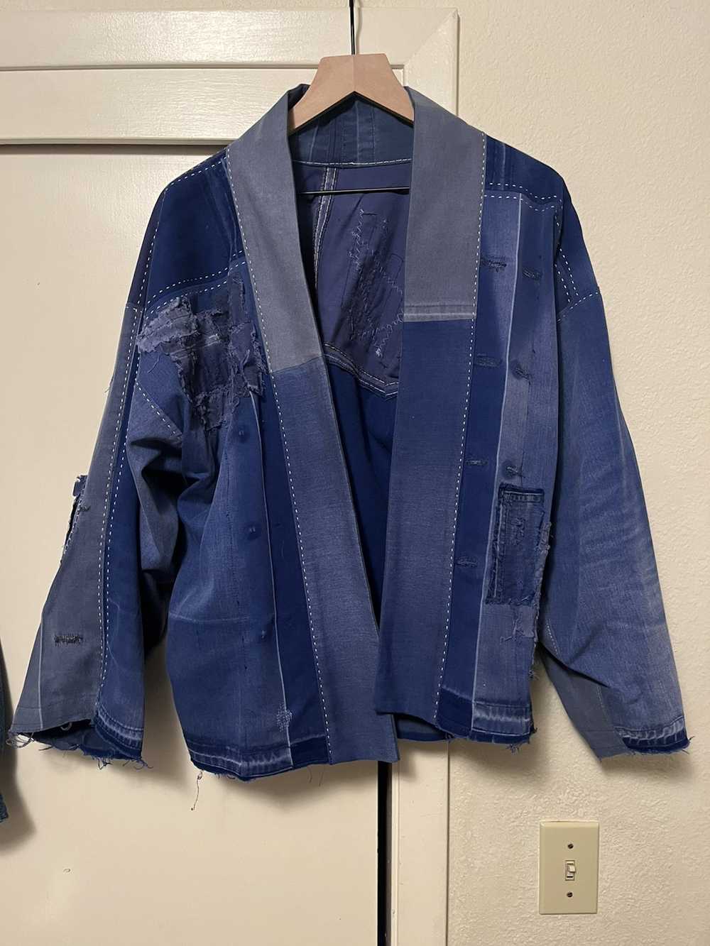 Japanese Brand Bleeding Indigo Noragi Kimono - Gem