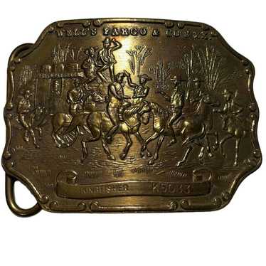 Vintage Vintage Brass Wells Fargo Kingfisher Belt… - image 1