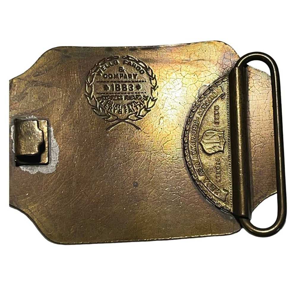 Vintage Vintage Brass Wells Fargo Kingfisher Belt… - image 2
