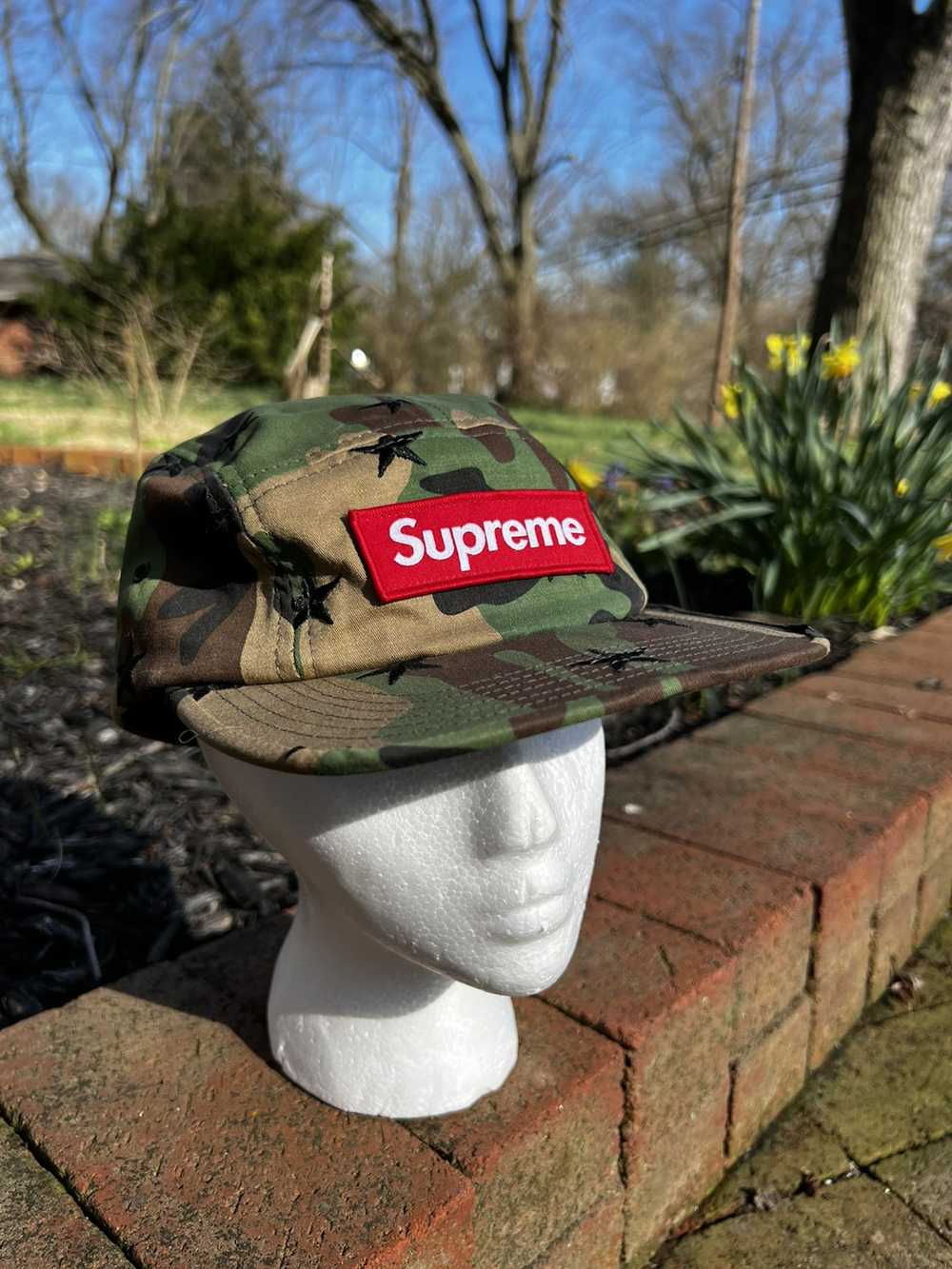 Supreme Rare Supreme Camo Stars Camp Cap Fw13 Ds … - image 1