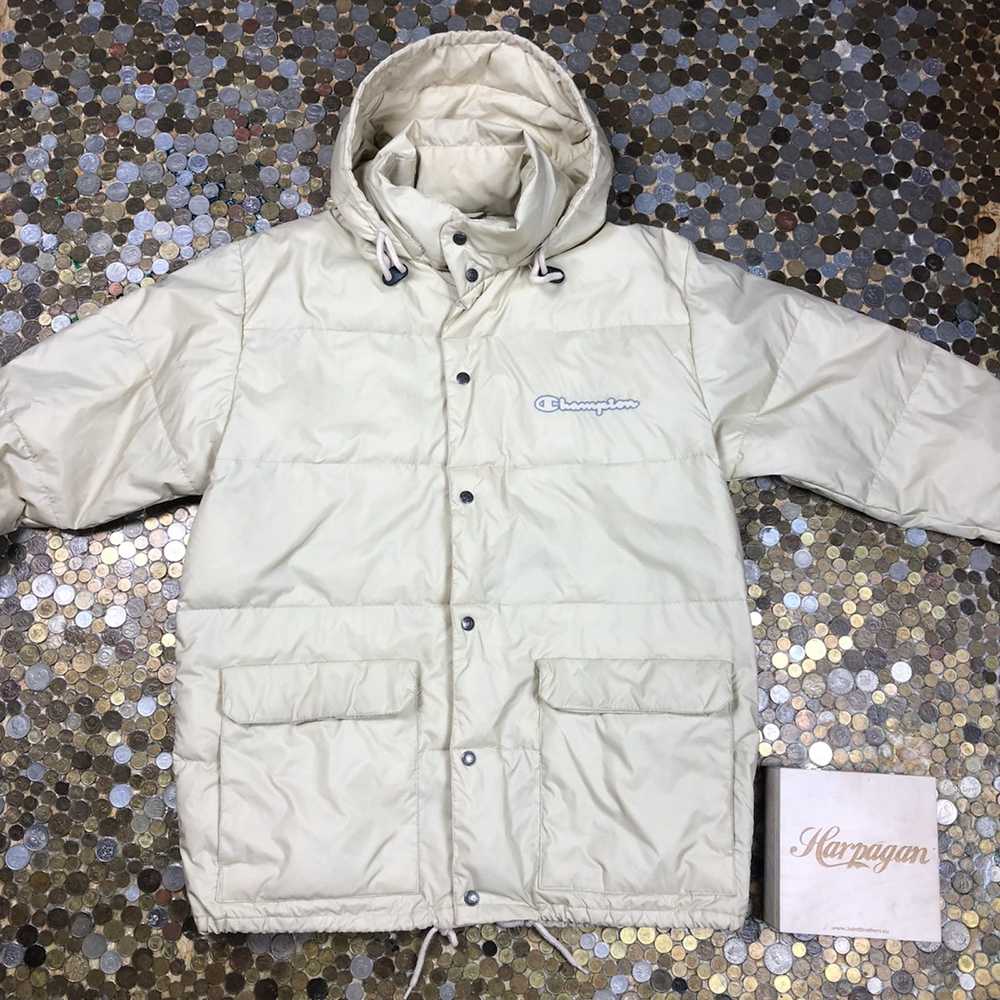 Champion Champion vintage 90s puffer jacket with … - image 1