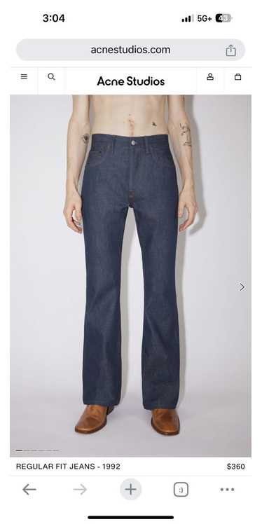 Womens ACNE STUDIOS Black Flared Jeans Denim Pants Size 36