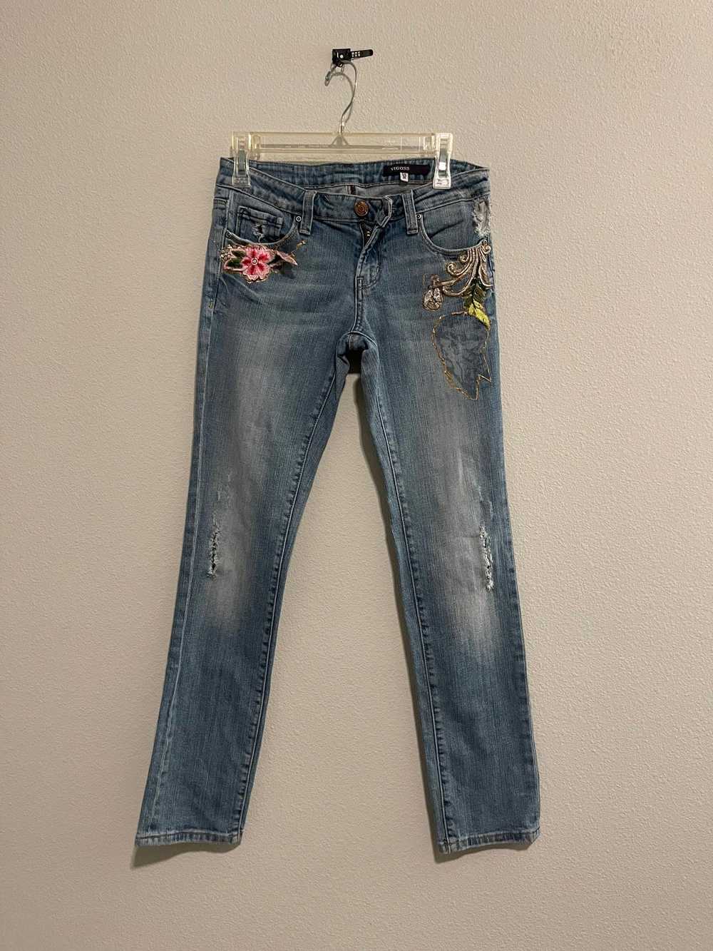 Designer Womens Embroidered Vigoss Jeans - image 2