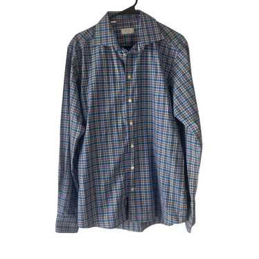 Eton Eton Men's Size 42 XL Slim Blue Plaid Button… - image 1