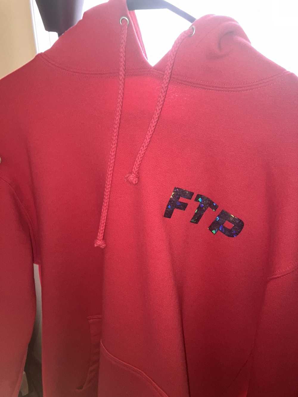 Fuck The Population FTP HOLOGRAPHIC HOODIE RED - image 4