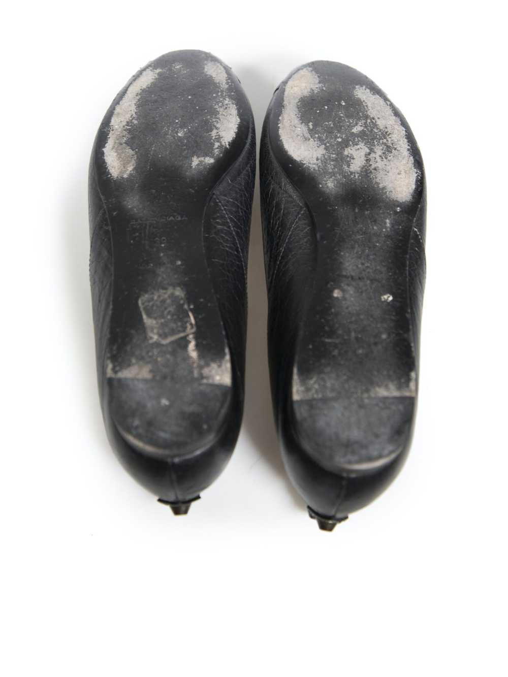 Balenciaga Black Leather Stud Detail Ballet Flats - image 4