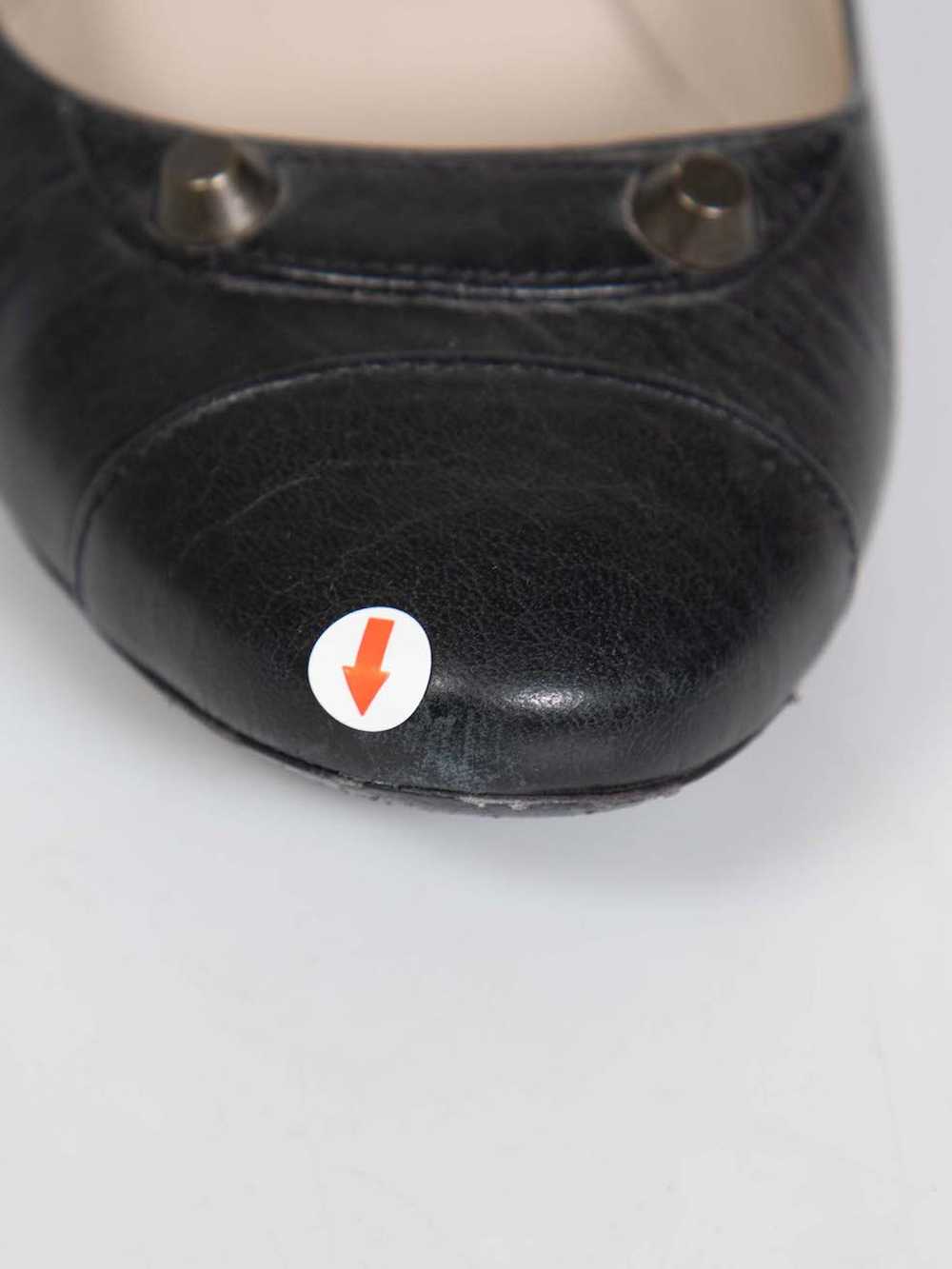Balenciaga Black Leather Stud Detail Ballet Flats - image 6