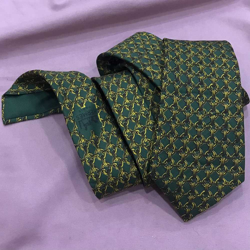 Hermes HERMES PARIS made in FRANCE PURE SILK TIE - image 3