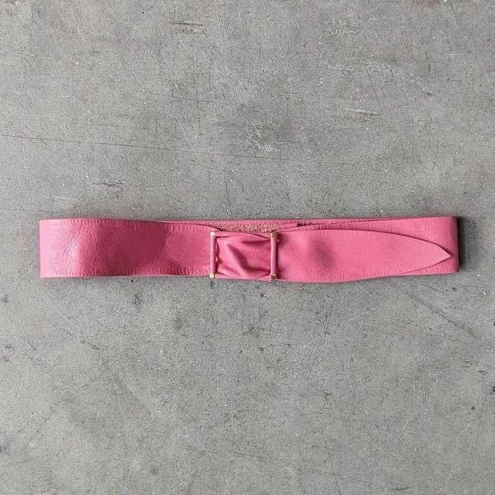 Vintage Genuine Leather Pink Barbiecore Belt - image 3