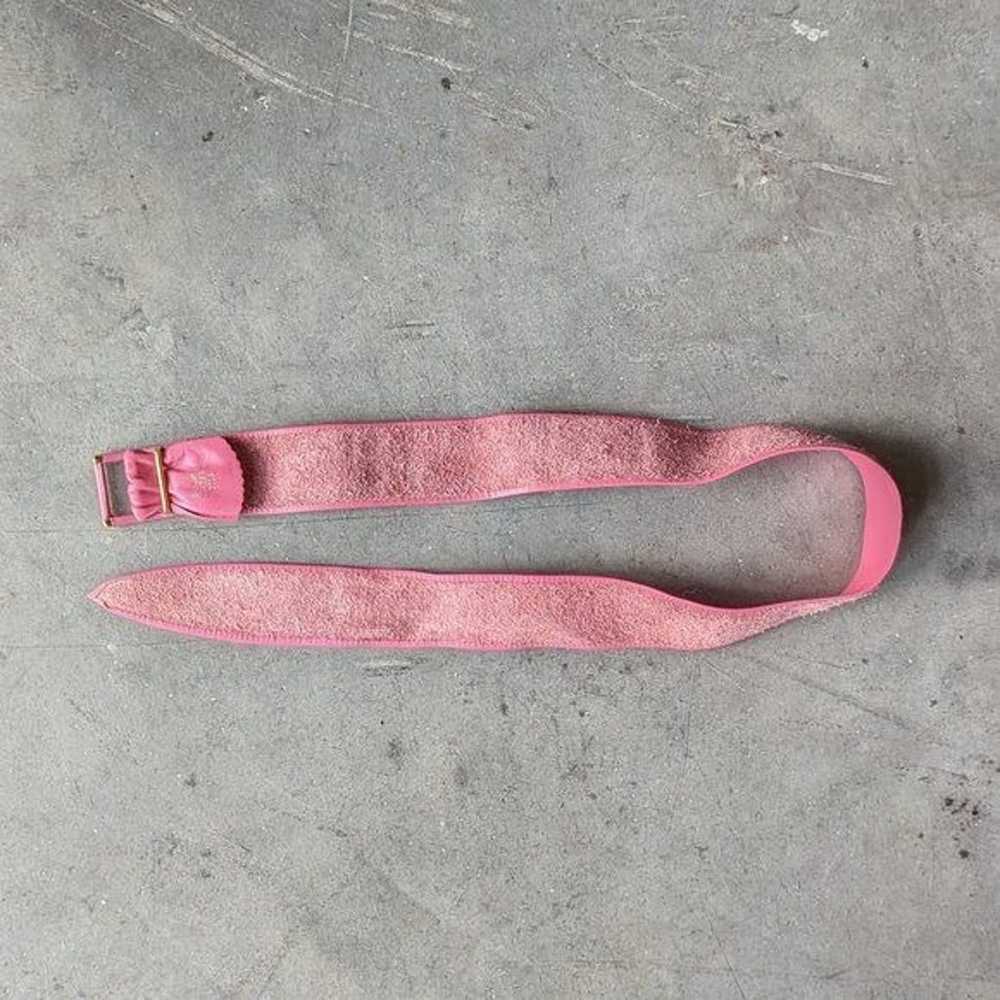 Vintage Genuine Leather Pink Barbiecore Belt - image 6