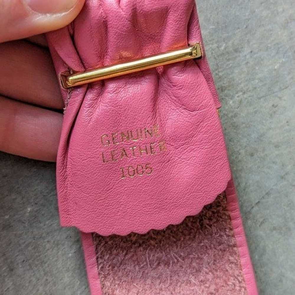 Vintage Genuine Leather Pink Barbiecore Belt - image 7