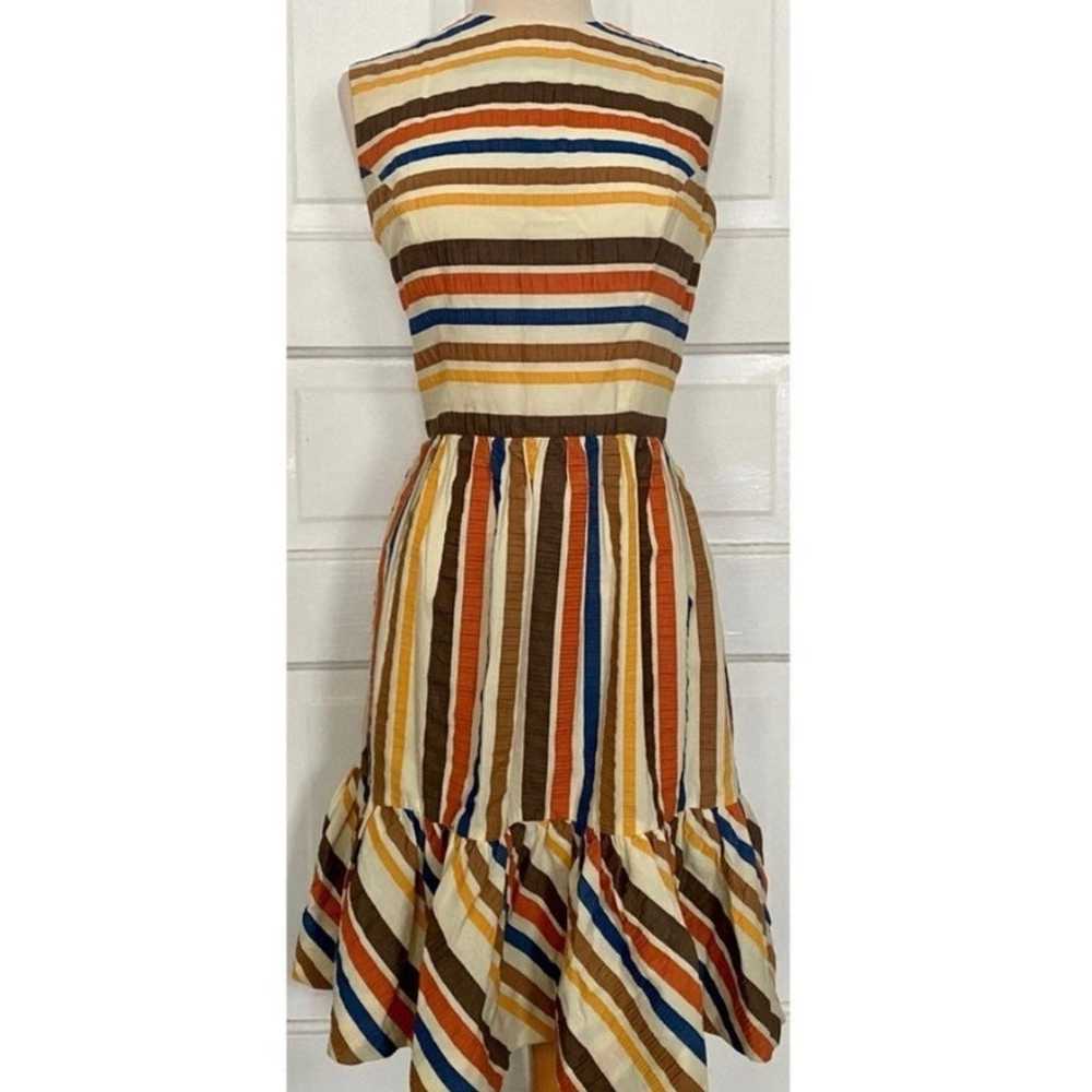 True Vintage MCM 1950s Lorch Rainbow Stripe Ruffl… - image 3