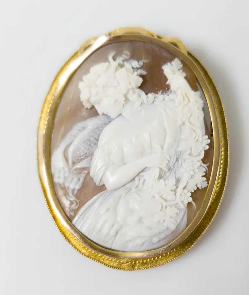 Victorian Finely Carved Deep Relief Shell Cameo B… - image 2