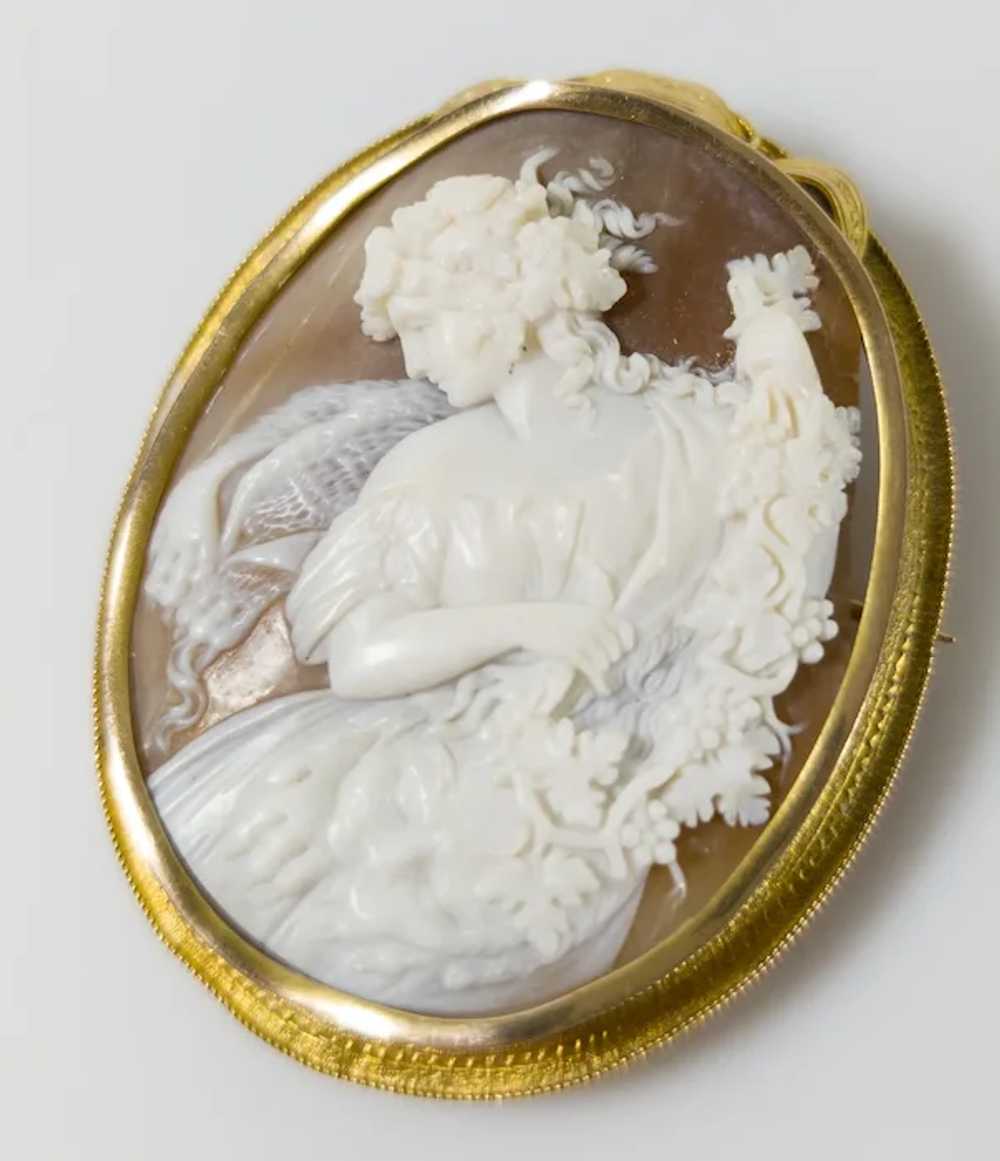 Victorian Finely Carved Deep Relief Shell Cameo B… - image 3