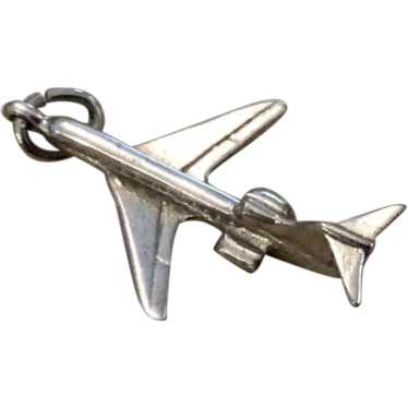 Sterling Silver Plane Charm - image 1