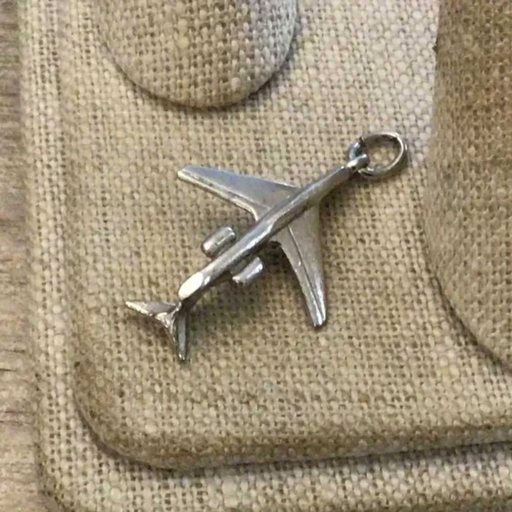 Sterling Silver Plane Charm - image 2