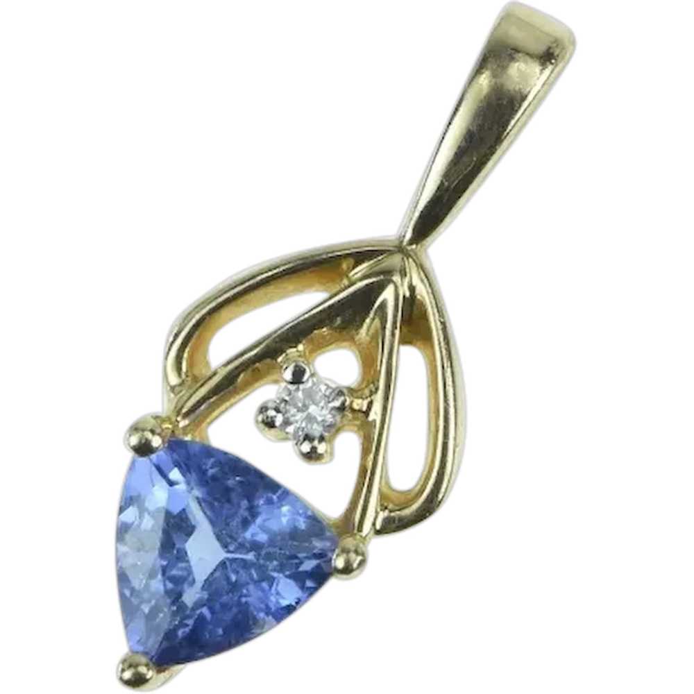 14K Trillion Tanzanite Diamond Accent Vintage Pen… - image 1