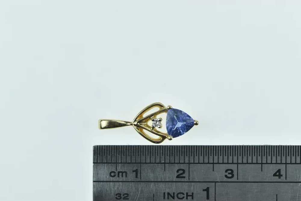 14K Trillion Tanzanite Diamond Accent Vintage Pen… - image 4