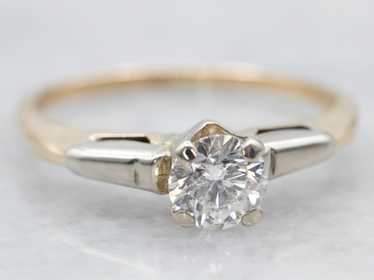 Retro Era Diamond Solitaire Engagement Ring - image 1