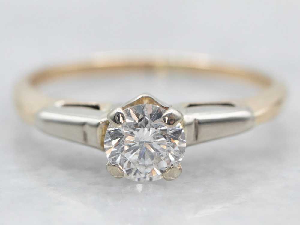 Retro Era Diamond Solitaire Engagement Ring - image 2