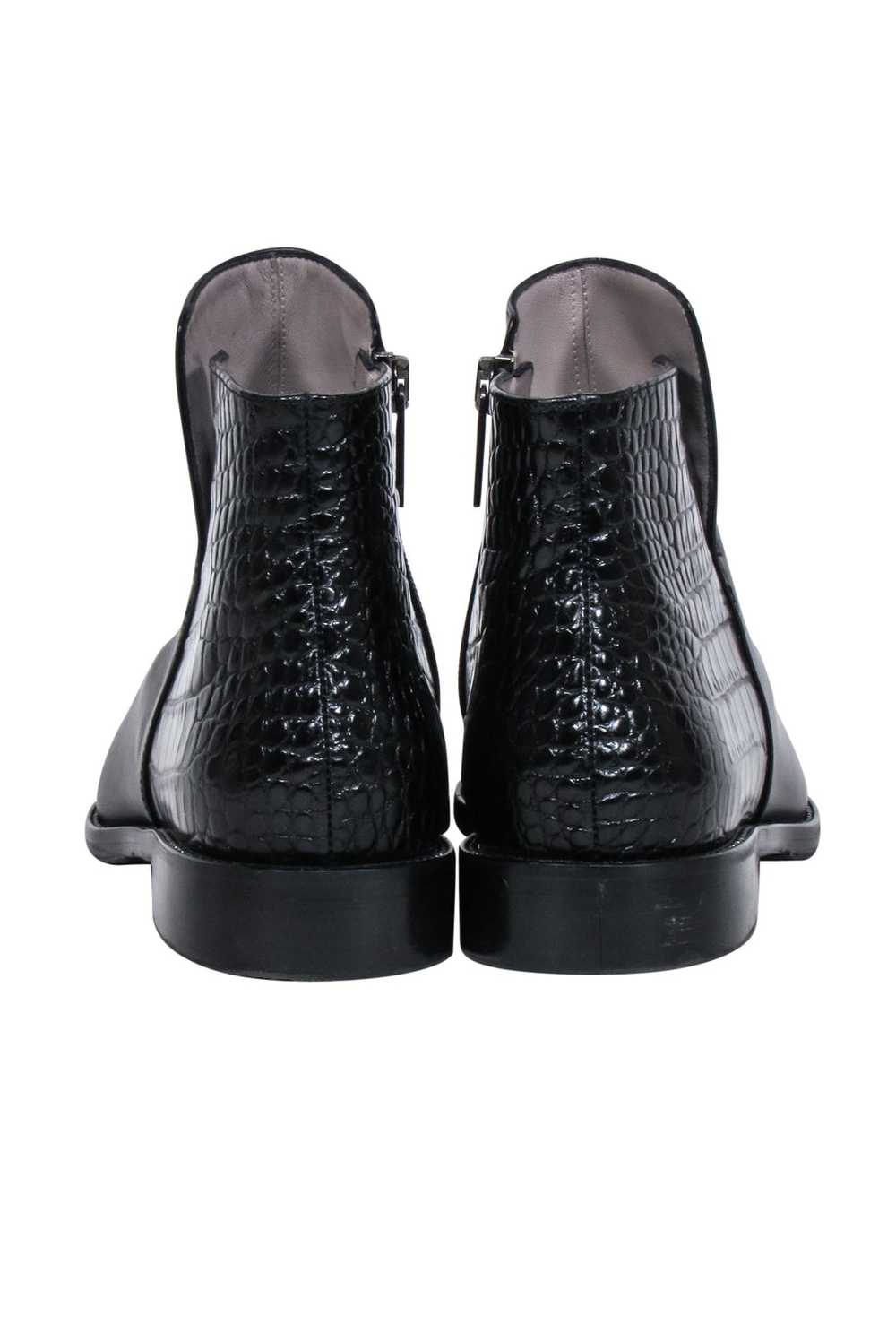 Aquatalia - Black Leather Pointed-Toe Short Boots… - image 4