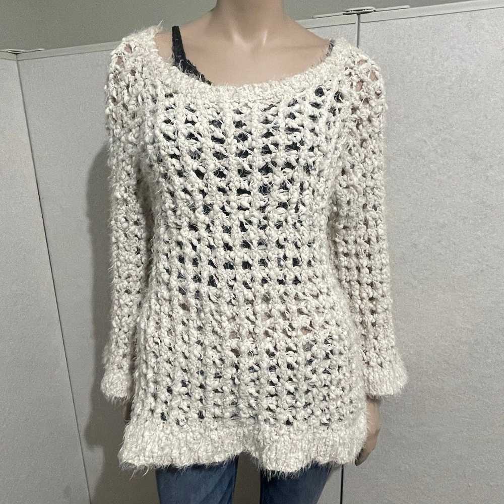 vintage Y2K open work knitted sweater - image 1