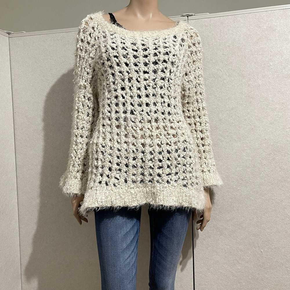 vintage Y2K open work knitted sweater - image 2