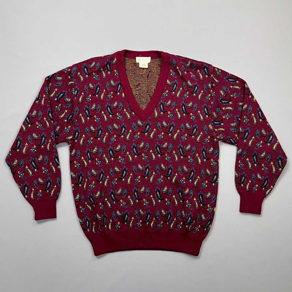 *AS-IS* 1970S GUCCI PAISLEY PATTERN CARDIGAN PULL… - image 1