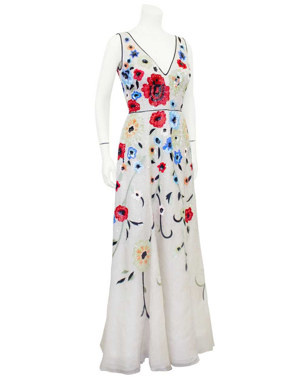 Dennis Basso Floral Beaded Gown - image 1