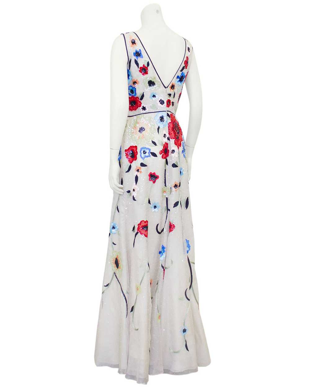 Dennis Basso Floral Beaded Gown - image 2