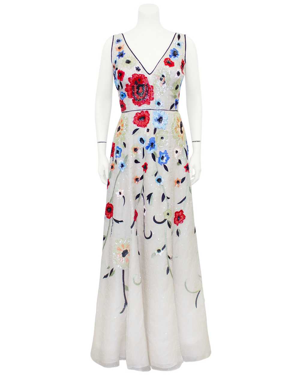 Dennis Basso Floral Beaded Gown - image 3