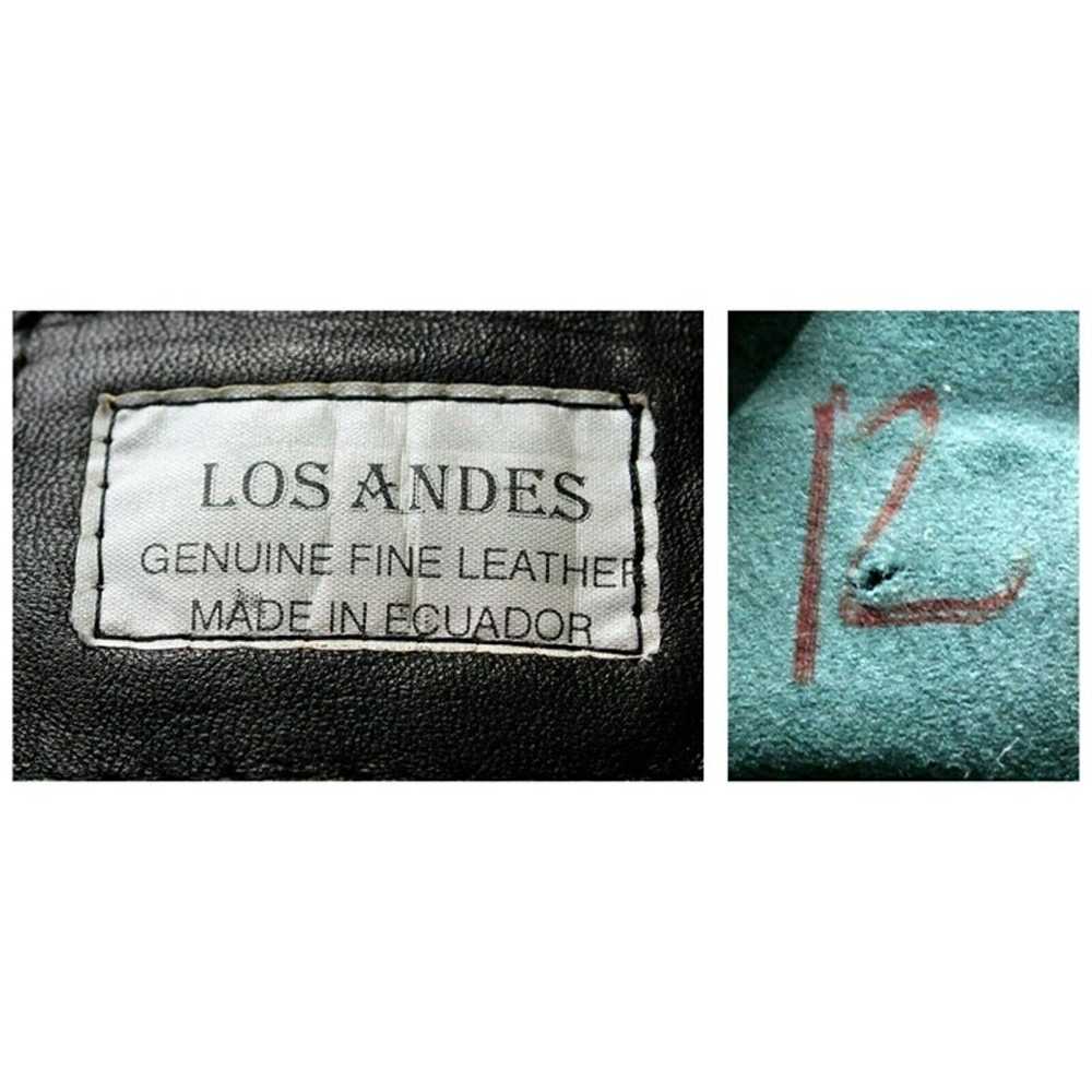 Vtg 80s Los Andes Black Leather Jacket Rock Fashi… - image 8