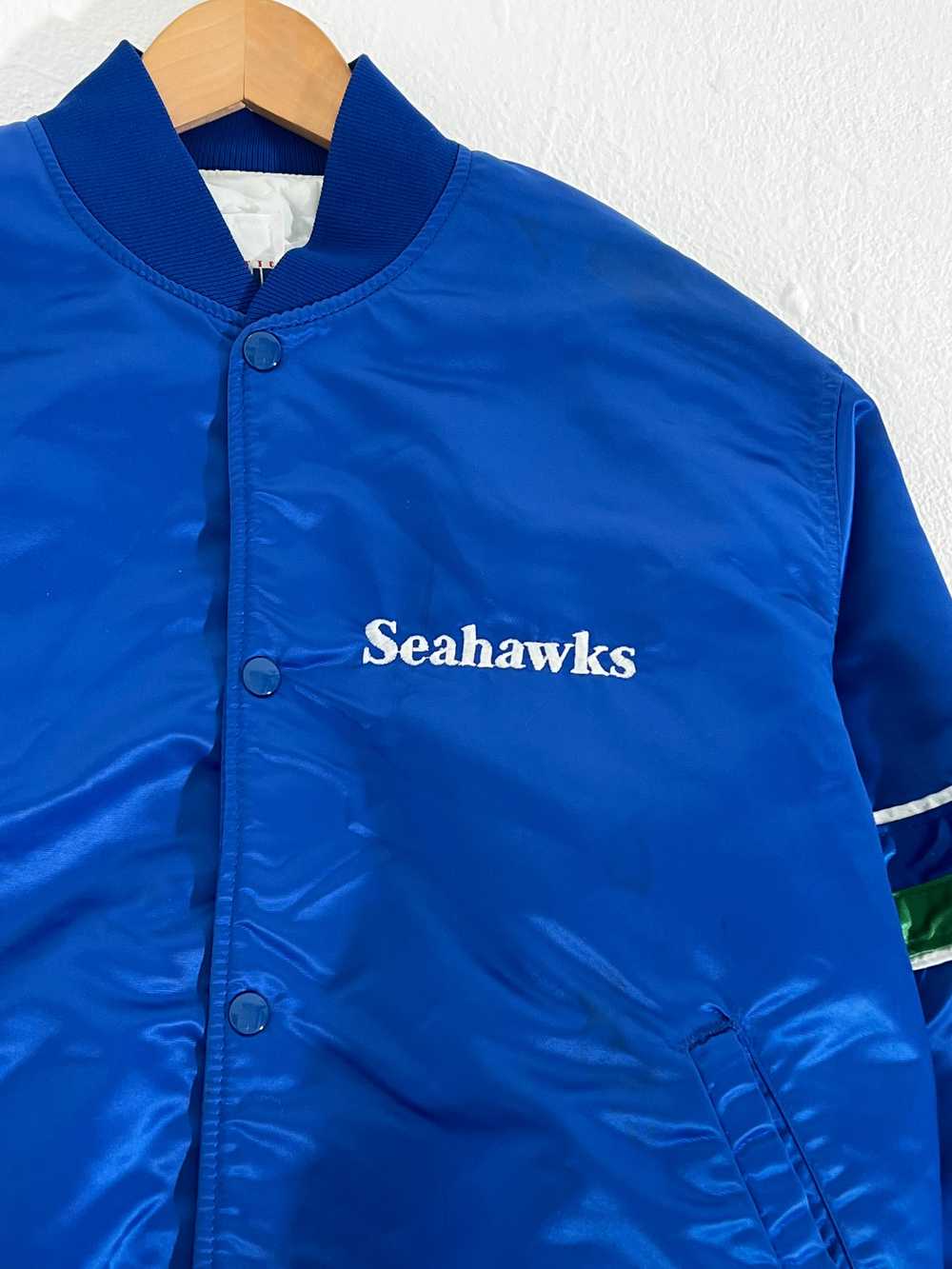 Vintage 1990's Seattle Seahawks Satin Starter Jac… - image 2