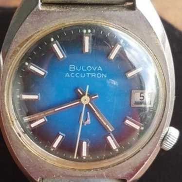Bulova Accutron Quartz All SS mens Watch,Blue Dial