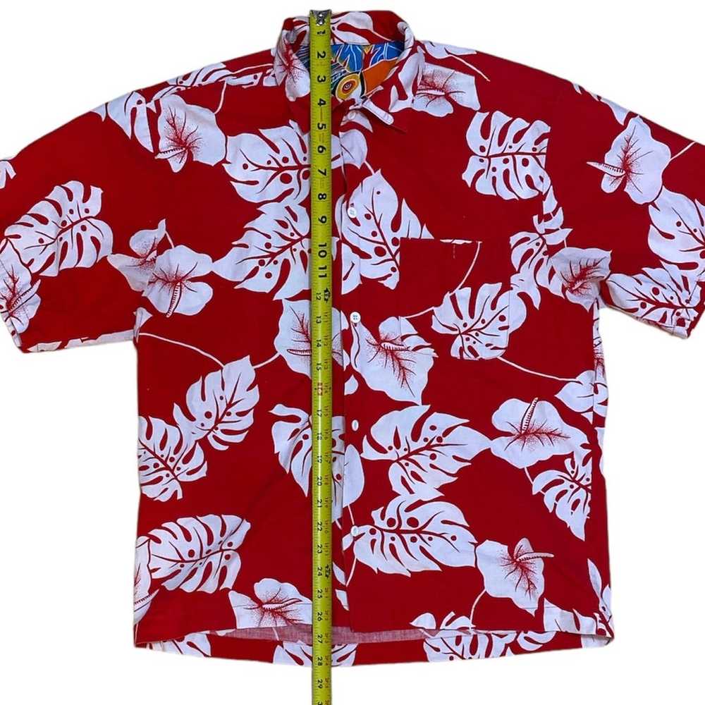 Newport Blue, Red Hawaiian Button Up Shirt Toucan… - image 1