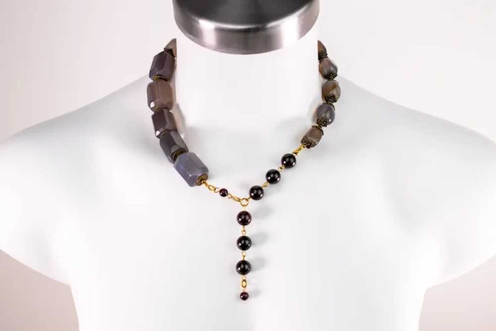 Stone beaded lariat necklaces for women, super ch… - image 8