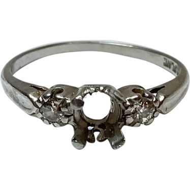 LAYAWAY Vintage Platinum Engagement Ring Mounting 
