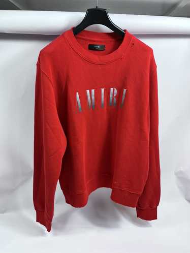 Amiri Oversized logo print distressed sweatshirt