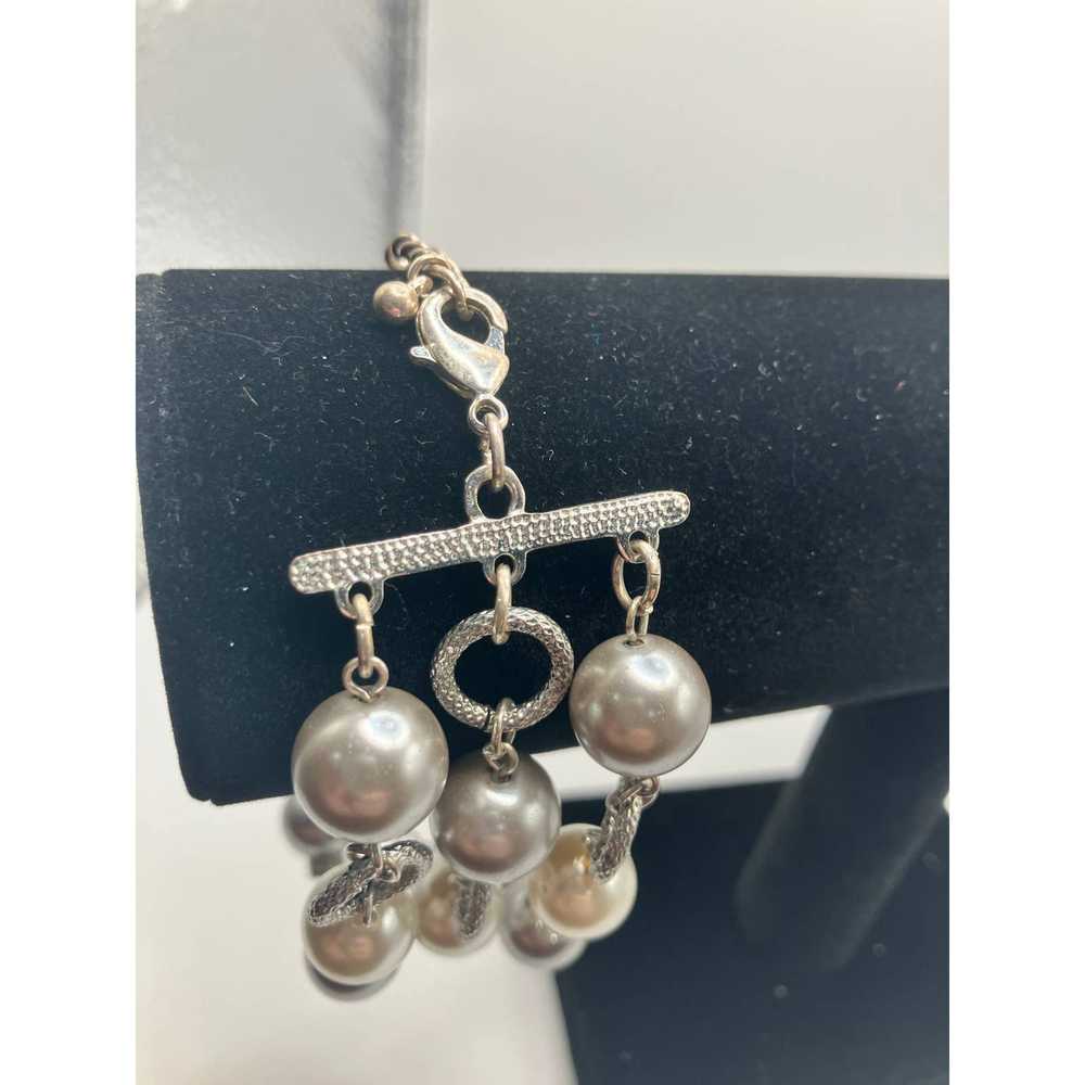 Other Three Stand Faux Pearls with Rhinestones Ac… - image 2